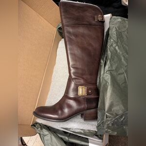 Brown Leather Knee-High Boots Vince Camuto 9m